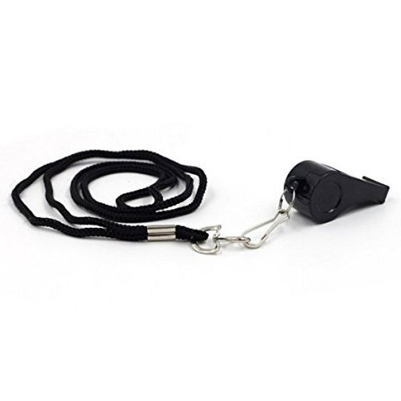 Black Rope Party Training School Játékvezetői Sport Rugby Black Whistle Mazsorett ABS Whistles Cheerleading eszközzel