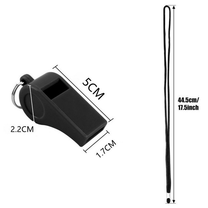 Black Rope Party Training School Játékvezetői Sport Rugby Black Whistle Mazsorett ABS Whistles Cheerleading eszközzel