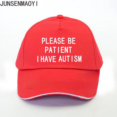 Suvised mehed, naised, palun olge kannatlikud mul on autismi kiri Truckeri müts Vaba aja pesapallimüts Unisex reguleeritav isa päikesemütsid