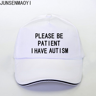 Suvised mehed, naised, palun olge kannatlikud mul on autismi kiri Truckeri müts Vaba aja pesapallimüts Unisex reguleeritav isa päikesemütsid