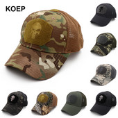 KOEP 2022 uus Camo Punisher pesapallimüts Meeste õues kamuflaažist džunglimüts Airsofti taktikalised matkakaskettkübarad