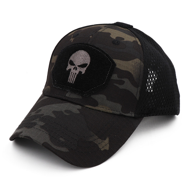 KOEP 2022 új Camo Punisher baseball sapka horgászsapkák férfi kültéri terepszínű dzsungel sapka Airsoft taktikai túra kazetta sapkák