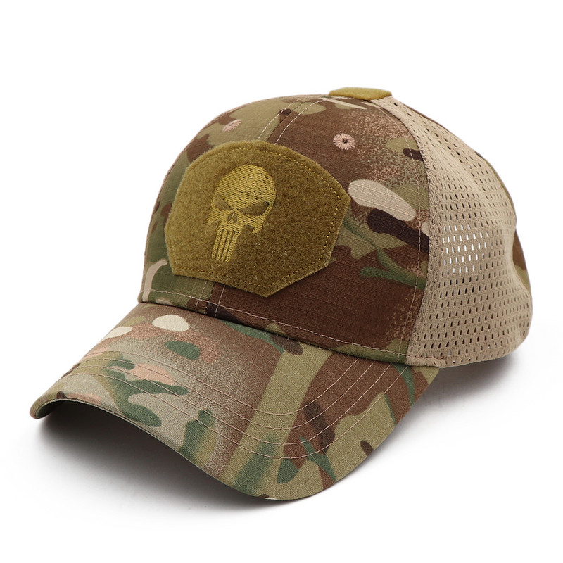 KOEP 2022 új Camo Punisher baseball sapka horgászsapkák férfi kültéri terepszínű dzsungel sapka Airsoft taktikai túra kazetta sapkák