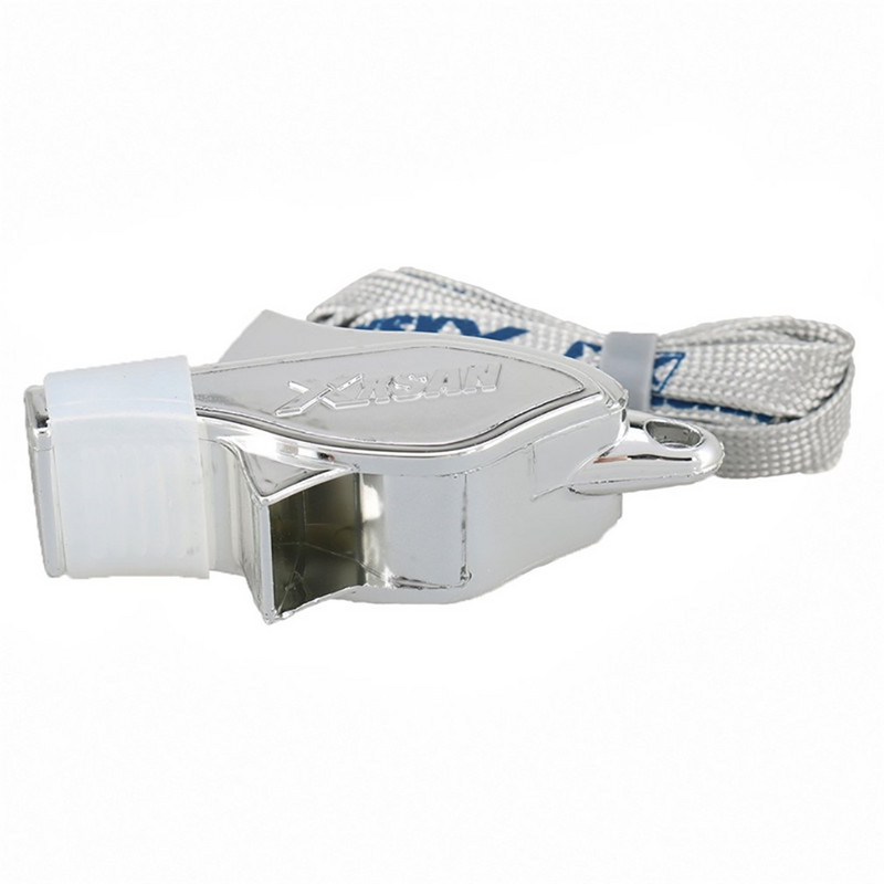 Whistle Metal Extra Loud με κορδόνι για σχολικό αθλητικό ποδόσφαιρο μπάσκετ και προστασία ναυαγοσώστη