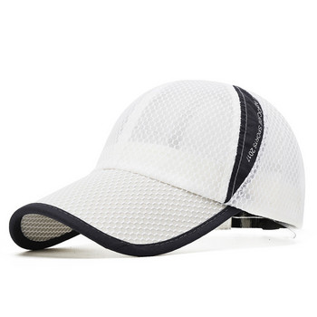 Мъже, жени Бързосъхнеща спортна бейзболна шапка Snapback Sunhat Mesh Patchwork На открито Туризъм Бягане Хип-хоп Бейзболни шапки Casquette