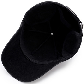 Зимни защитени уши Мъжка вълнена бейзболна шапка Дамска пачуърк По-дебела шапка за слънце, хип-хоп бейзболна шапка Casquette