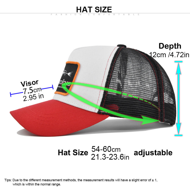 Kiváló minőségű férfi és női baseballsapkák halcsonttal hímzett snapback sapkák nyári divat hip-hop apa kamionos hálós motorháztető