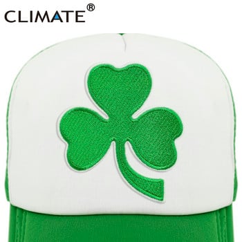 КЛИМАТ Shamrocks Trucker Cap Шапка със зелена шапка за Деня на Свети Патрик Ирландия Ирландски Lucky Shamrocks Cap Шапка с мрежеста шапка St.Patrick за ирландци