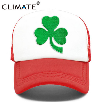 CLIMATE Shamrocks Trucker sapka St. Patrick`s Day zöld sapka Írország Irish Lucky Shamrocks sapka St. Patrick hálós sapka Írország számára