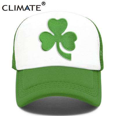 CLIMATE Shamrocks Trucker sapka St. Patrick`s Day zöld sapka Írország Irish Lucky Shamrocks sapka St. Patrick hálós sapka Írország számára