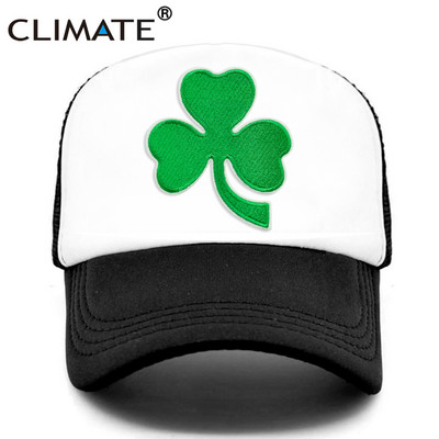 CLIMATE Shamrocks Trucker sapka St. Patrick`s Day zöld sapka Írország Irish Lucky Shamrocks sapka St. Patrick hálós sapka Írország számára