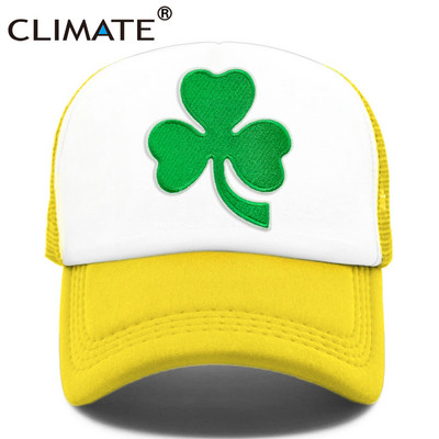 CLIMATE Shamrocks Trucker sapka St. Patrick`s Day zöld sapka Írország Irish Lucky Shamrocks sapka St. Patrick hálós sapka Írország számára