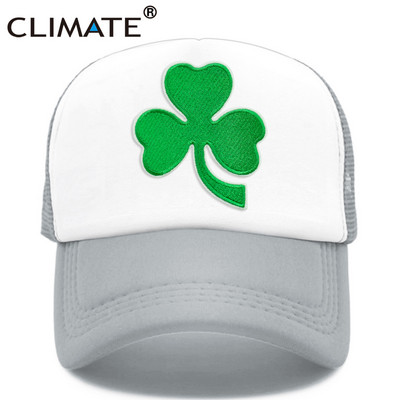 CLIMATE Shamrocks Trucker sapka St. Patrick`s Day zöld sapka Írország Irish Lucky Shamrocks sapka St. Patrick hálós sapka Írország számára