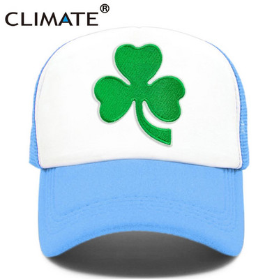 CLIMATE Shamrocks Trucker sapka St. Patrick`s Day zöld sapka Írország Irish Lucky Shamrocks sapka St. Patrick hálós sapka Írország számára