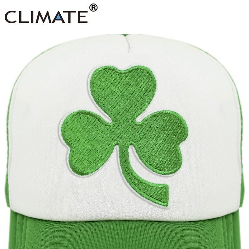 CLIMATE Shamrocks Trucker sapka St. Patrick`s Day zöld sapka Írország Irish Lucky Shamrocks sapka St. Patrick hálós sapka Írország számára