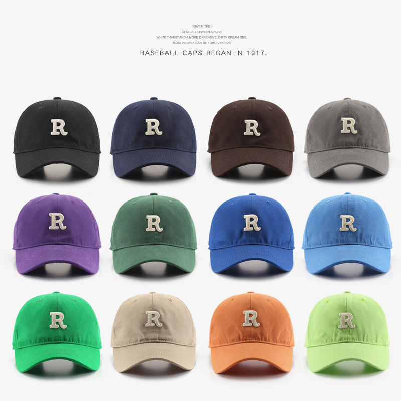 Letter R pesapallimüts naistele Meestele Reguleeritav puuvillane Snapback Müts Juhuslikud hip-hopi mütsid Lahedad tipukübarad Visiirid Mütsid Unisex Mütsid