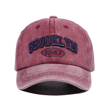 Модни мъже, жени Brooklyn Embroidery Washed Cotton Caps Gorras Snapback Caps Baseball Caps Dad Cap Outdoors Travel Hat Casquette