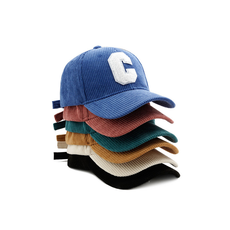 Corduroy téli sapka női baseball sapka törölköző hímzés férfi sapka női Snapback hip-hop retro pamut sima farmer BQM189