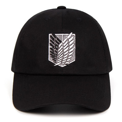 100% bumbac aot regiment pălărie tată broderie șapcă de baseball femei bărbați snapback scut negru Attack on Titan