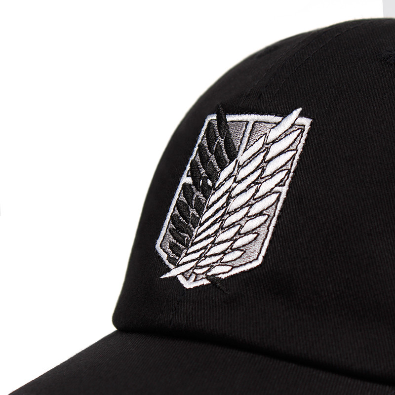 100% bumbac aot regiment pălărie tată broderie șapcă de baseball femei bărbați snapback scut negru Attack on Titan