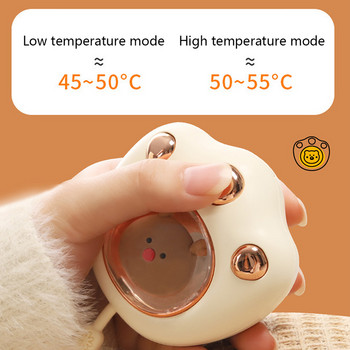 Акумулаторна електрическа нагревател за ръце USB нагревател Мини сладък котешки нокът Power Bank Warmer за зимата на открито Пътуване Туризъм Използване