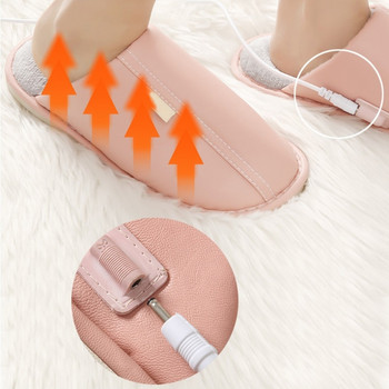 3 предавки Електрически нагревател за крака USB бързо загряващи чехли Нагревател за крака Нагревателни обувки за под бюрото Офис Дом