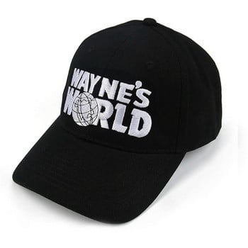 Wayne\'s World Black Cap Καπέλο Μπέιζμπολ Καπέλο μόδας Cosplay Κεντημένο καπέλο Trucker Unisex Διχτυωτό καπέλο ρυθμιζόμενο μέγεθος