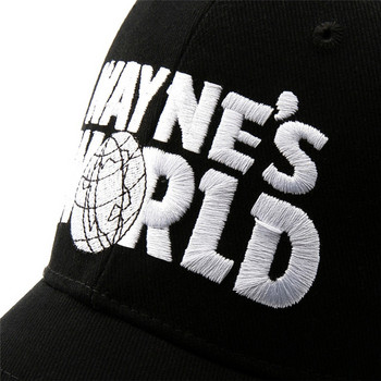 Wayne\'s World Black Cap Καπέλο Μπέιζμπολ Καπέλο μόδας Cosplay Κεντημένο καπέλο Trucker Unisex Διχτυωτό καπέλο ρυθμιζόμενο μέγεθος