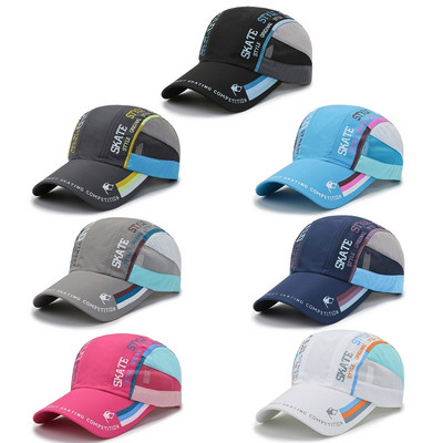 Āra sieta beisbola cepures sporta elpojošas pīles mēles cepures burtu raibs zirgaste cepure regulējams Trucker Snapback vāciņš unisex