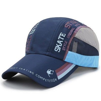 Kültéri hálós baseballsapkák, sport, légáteresztő kacsanyelv sapkák, betűk patchwork, lófarok sapka állítható kamionos Snapback sapka unisex