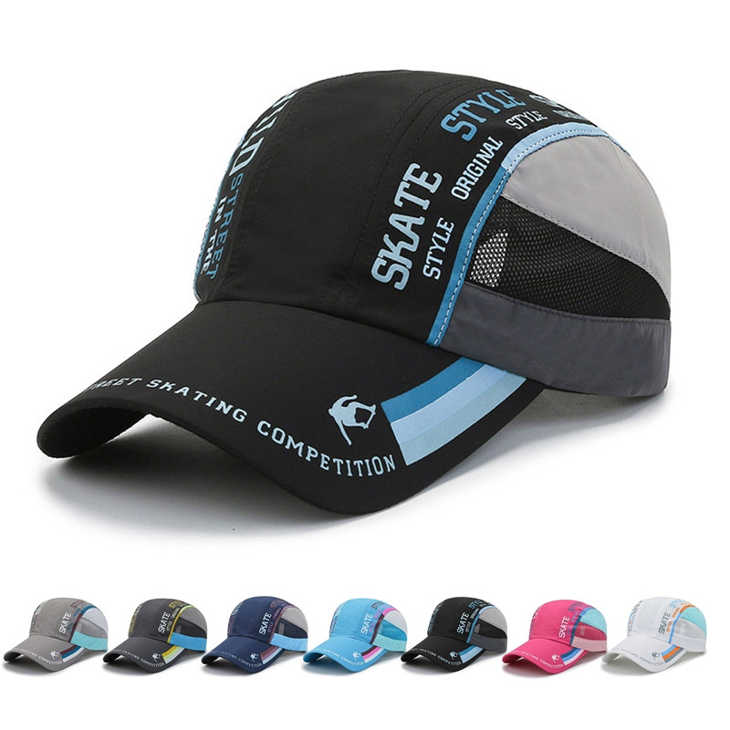 Kültéri hálós baseballsapkák, sport, légáteresztő kacsanyelv sapkák, betűk patchwork, lófarok sapka állítható kamionos Snapback sapka unisex