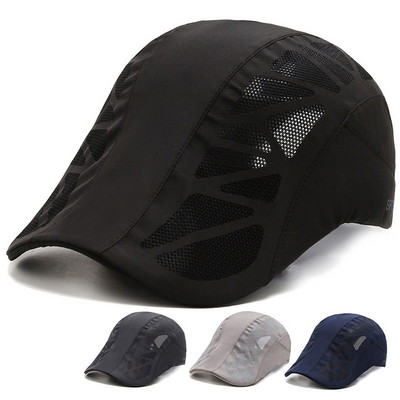 Спортна бейзболна шапка, мъжка памучна мрежа, прост стил, бързосъхнещ сенник, дишаща шапка, лятна шапка за бягане за възрастни