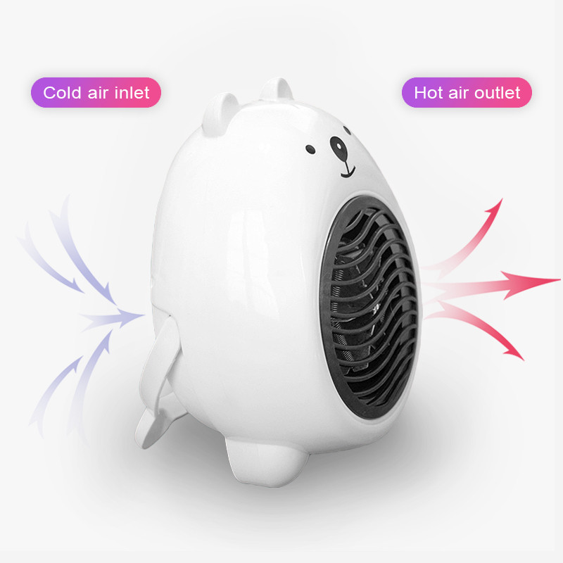 Cartoon Bear elektrinis šildytuvas Radiatorius Stilingas nešiojamas elektrinis ventiliatorius 400W 2s Greita apsauga nuo perkaitimo Šildytuvo ventiliatorius 39D