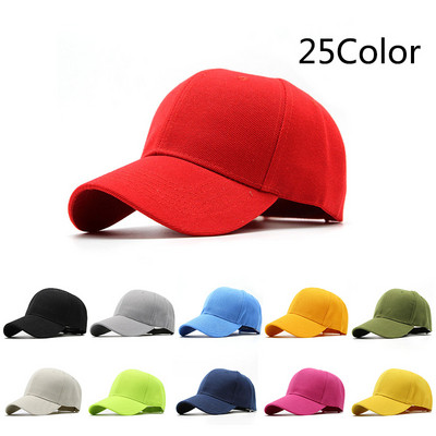 Unisex Casual Baseball Caps Solid Color Snapback Hat Polyester Sun Visor Cap Adjustable Men Women Hip Hop Hat Trucker Dad Hats