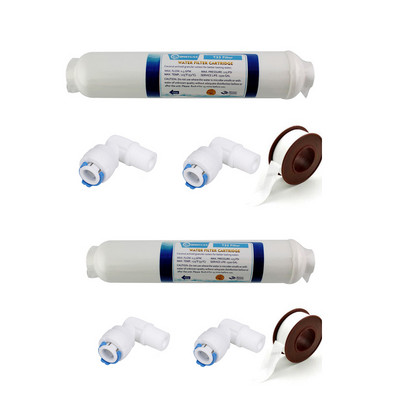 10 colių T33 su 2 vnt montavimo vandens valytuvu INLINE COCONUT Carbon Post VANDENS FILTRAS 5 MIKRONŲ ANGLIES FILTRAS ATvirkštiniam OSMOZUI