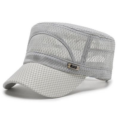 Ühevärviline hingav lame ülaosa meeste reguleeritav pesapallimüts Kevadsuvine päikesekaitse isamüts Truckeri müts meestele