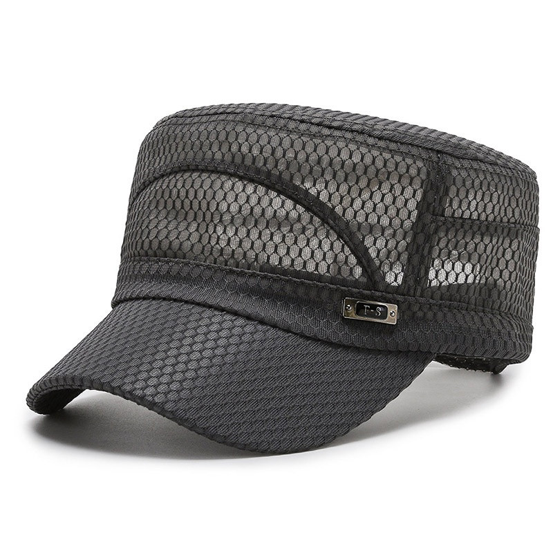 Ühevärviline hingav lame ülaosa meeste reguleeritav pesapallimüts Kevadsuvine päikesekaitse isamüts Truckeri müts meestele