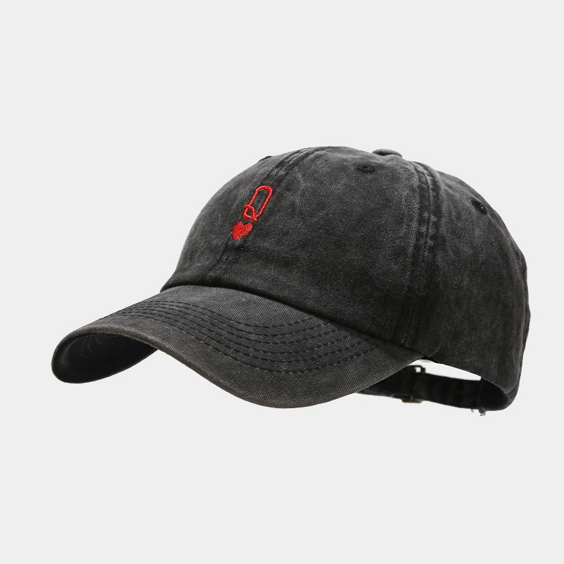 Betűk Hímzés Baseball sapka Férfi mosott pamut kamionos sapka női játékkártya minta Snapback hip-hop sapkák