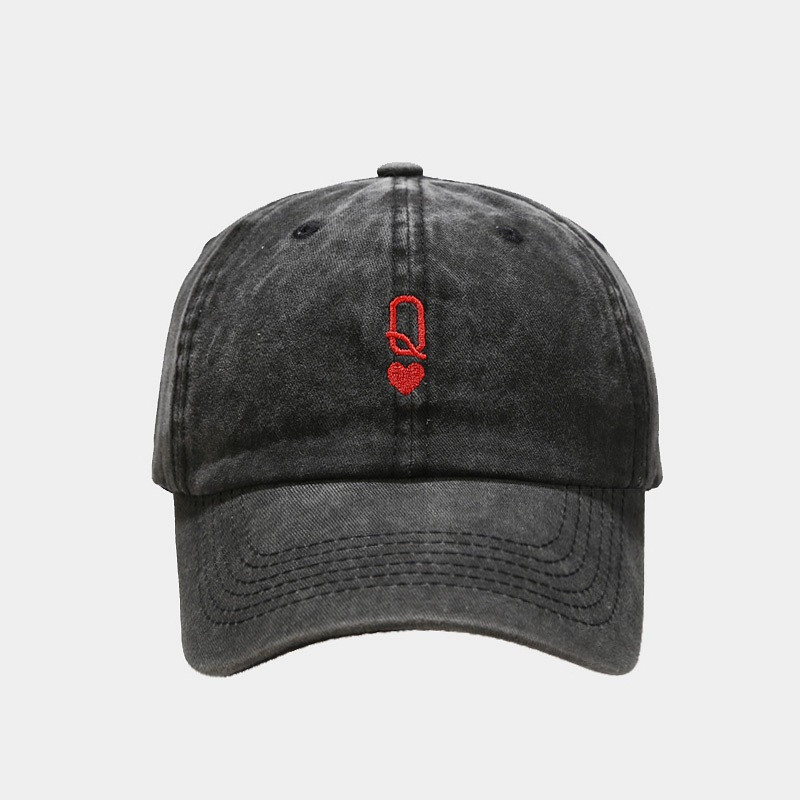 Betűk Hímzés Baseball sapka Férfi mosott pamut kamionos sapka női játékkártya minta Snapback hip-hop sapkák