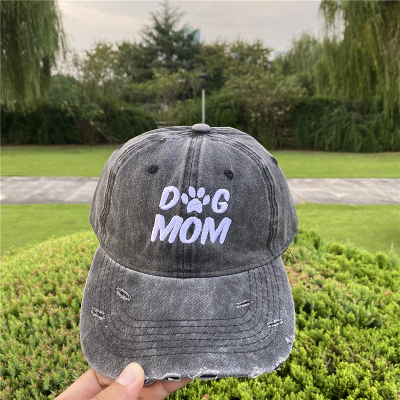 Outdoor Sport Baseball sapkák Nyári Divat Levelek KUTYA PAPA KUTYA MOM Hímzés Állítható Férfi Női Gorra sapkák Csont Hip Hop Kalapok