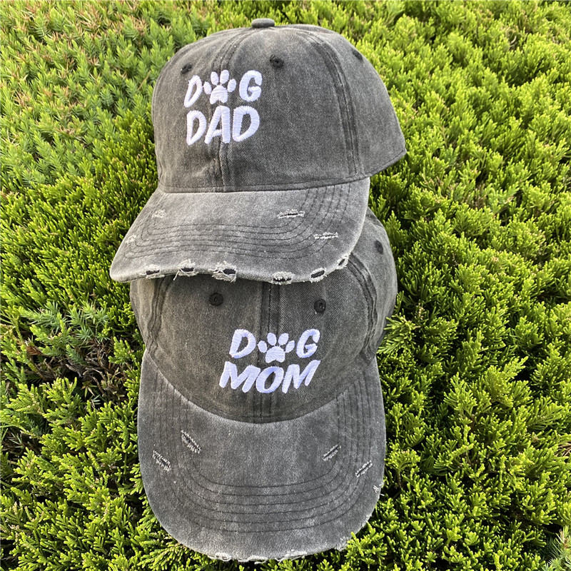 Outdoor Sport Baseball sapkák Nyári Divat Levelek KUTYA PAPA KUTYA MOM Hímzés Állítható Férfi Női Gorra sapkák Csont Hip Hop Kalapok