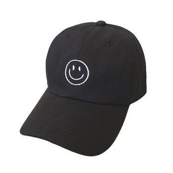 Летни бейзболни шапки с усмивка на лицето Унисекс Слънцезащитна бродерия Snapback Шапки Улично облекло Памучна татко шапка Шапка за мъже, жени