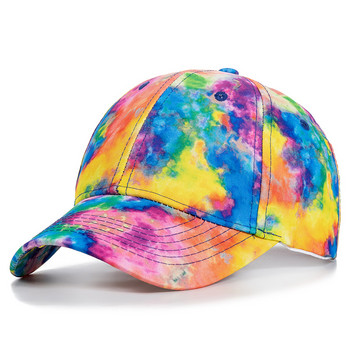 Нова модна дамска шапка Tie Dye Многоцветна бейзболна шапка с неправилен принт Дамска улична шапка на открито Летни шапки Шапки