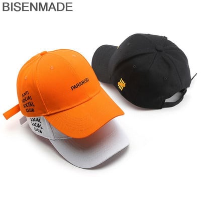 BISENMADE șapcă de baseball pentru bărbați și femei, la modă, pălărie cu broderie „PARANOID”, șapci casual snapback, șapci de vară, unisex 2022