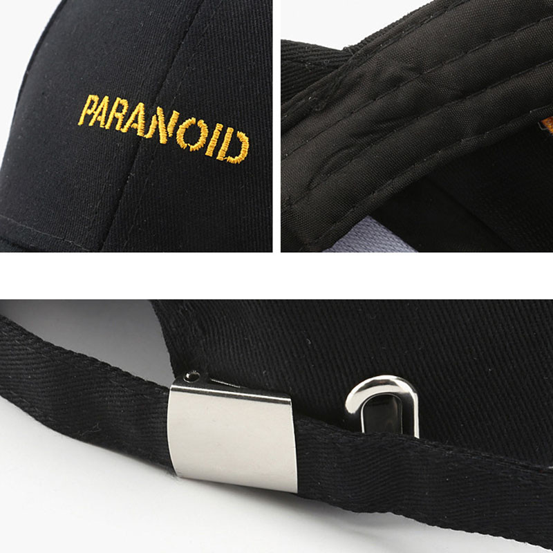 BISENMADE Baseball sapka férfiaknak és nőknek divatos "PARANOID" hímzéses sapka alkalmi snapback sapkák nyári napellenző sapkák uniszex 2022