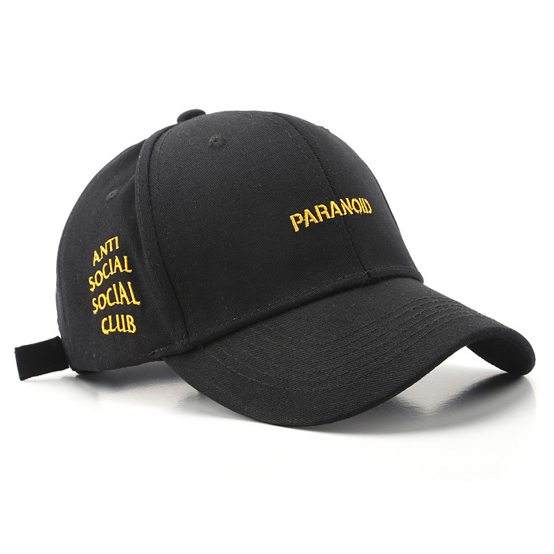 BISENMADE Baseball sapka férfiaknak és nőknek divatos "PARANOID" hímzéses sapka alkalmi snapback sapkák nyári napellenző sapkák uniszex 2022
