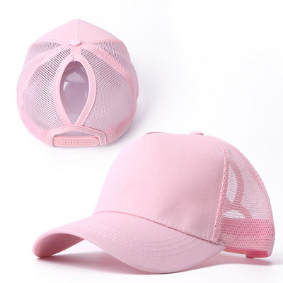 Új baseball sapkák hálós tavaszi nyári kültéri Sprot sapka lófarok lyukkal, légáteresztő, snapback állítható sapkák férfiaknak és nőknek