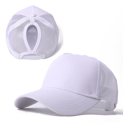 Új baseball sapkák hálós tavaszi nyári kültéri Sprot sapka lófarok lyukkal, légáteresztő, snapback állítható sapkák férfiaknak és nőknek