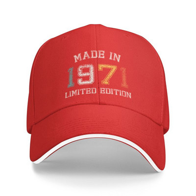 Mood Born in 1971, valmistatud 71 pesapallimüts meestele naistele kohandatud reguleeritav unisex 51. sünnipäev 51. aasta kingitus isamüts kevad