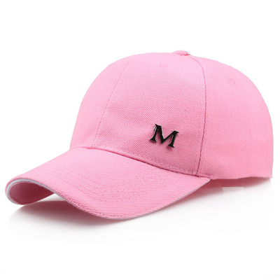 Şapci de baseball cu literă M unisex, șapcă snapback din bumbac, ajustabilă, solidă, hip hop, pentru bărbați, femei, sport în aer liber, golf, alergare, căciuli pentru soare pentru tată